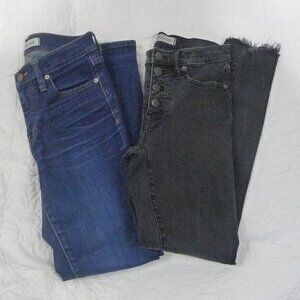 2 PAIRS MADEWELL SIZE 25 JEANS BLUE/BLACK